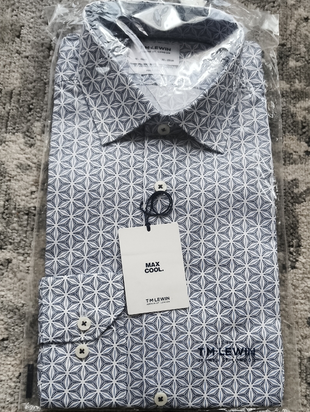 T.M.Lewin Men’s Navy Geometric Print Shirt